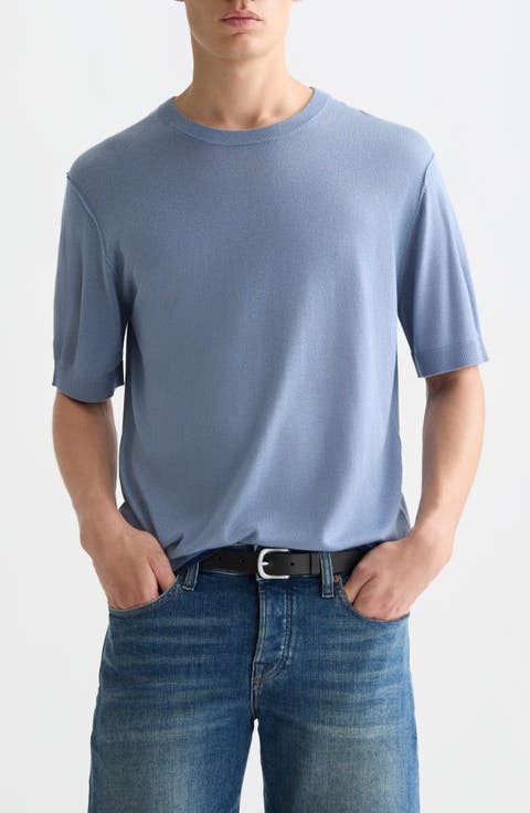 Relaxed Fit Short Sleeve Knit Top