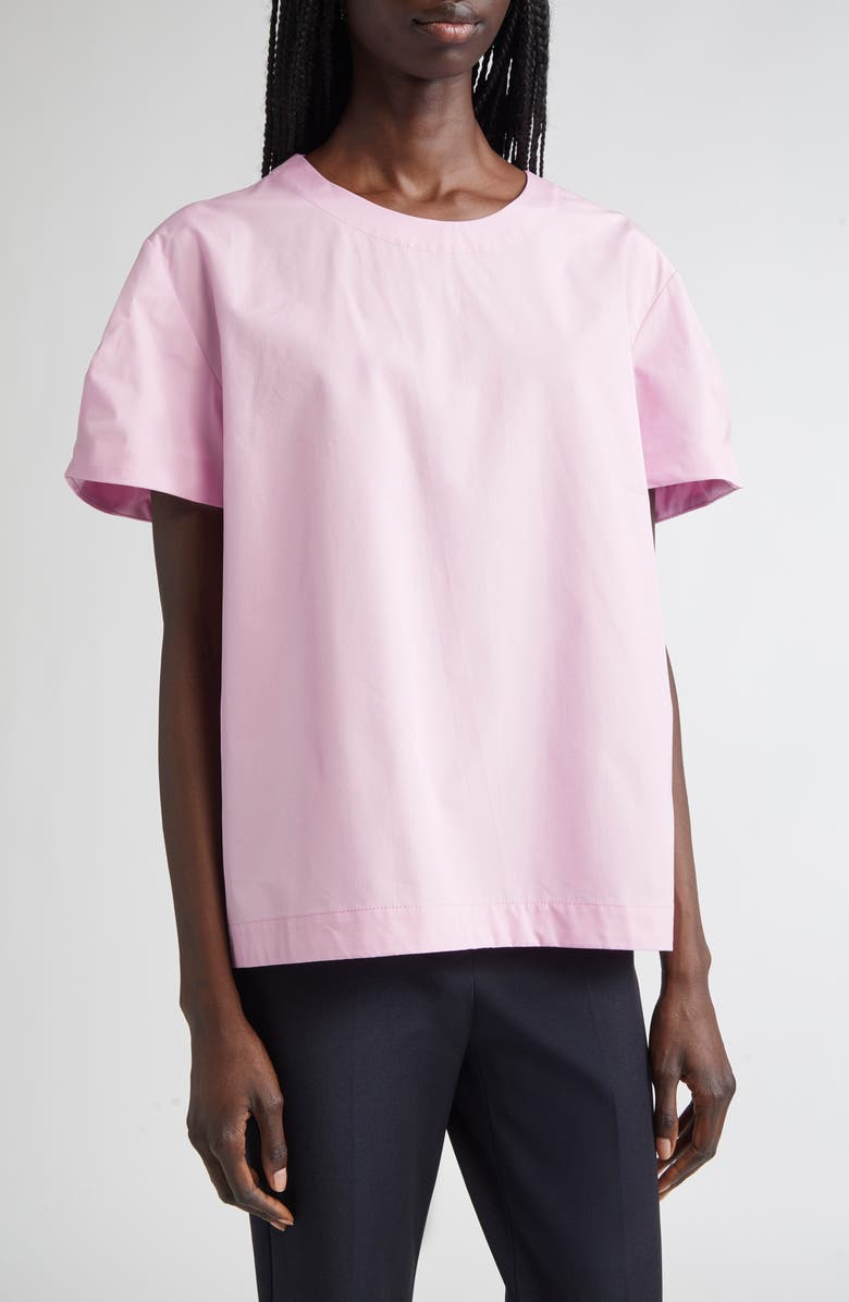 Max Mara Dahlia Puff Sleeve Cotton Top, Main, color, 