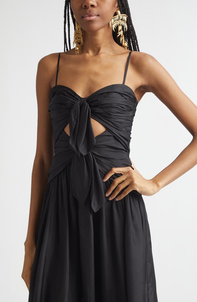 Zimmermann Aster Scarf Silk Midi Dress, Alternate, color, Black