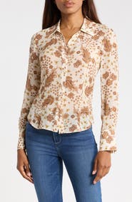 PAIGE Desano Long Sleeve Silk Button-Up Shirt