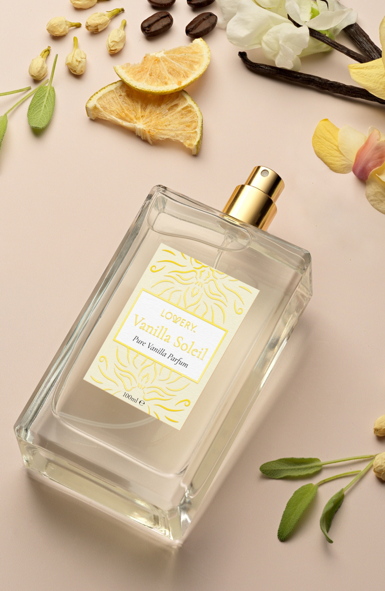 Lovery Vanilla Soleil Eau de Parfum, Made in France, 100ml, Alternate, color, Gold, Cream
