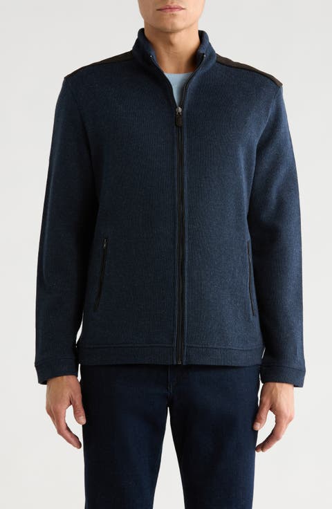 Melange Ribbed Full-Zip Jacket