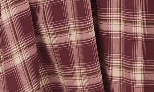 August Sky Plaid Tie Front Midi Dress In Red
