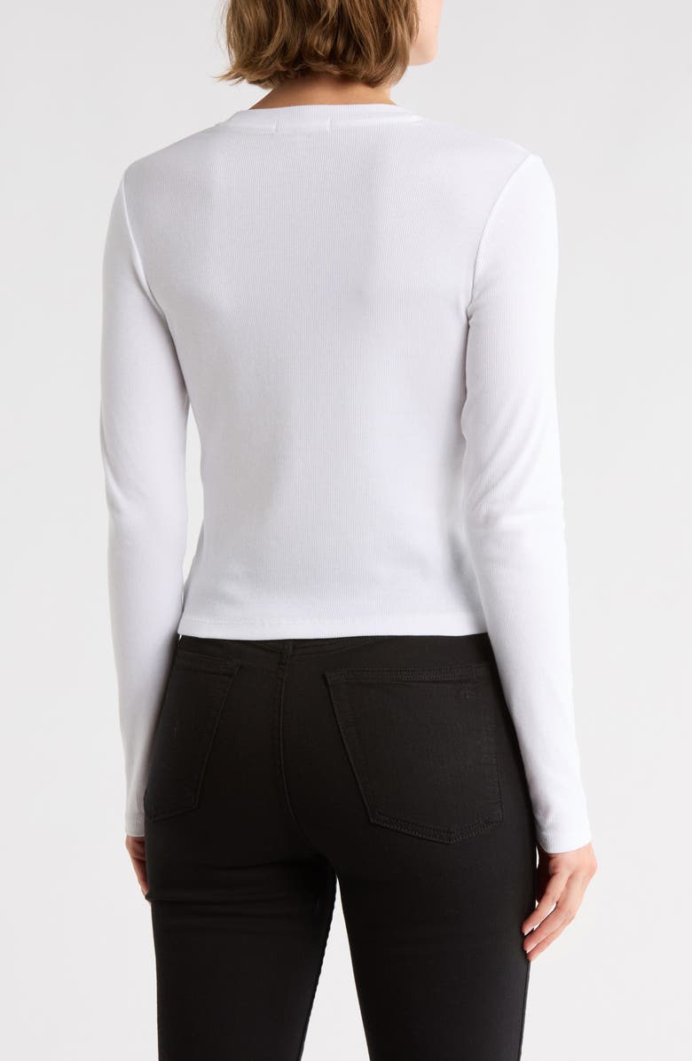 rag & bone Essie Long Sleeve Ribbed Crop T-Shirt, Alternate, color, White
