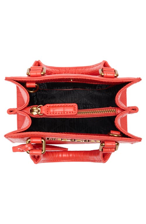 Kurt Geiger London Mini Highgate Croc Embossed Tote In Orange