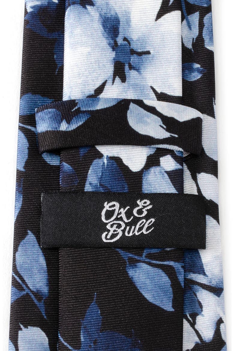 Painted Floral Navy Silk Tie, Alternate, color, NAVY