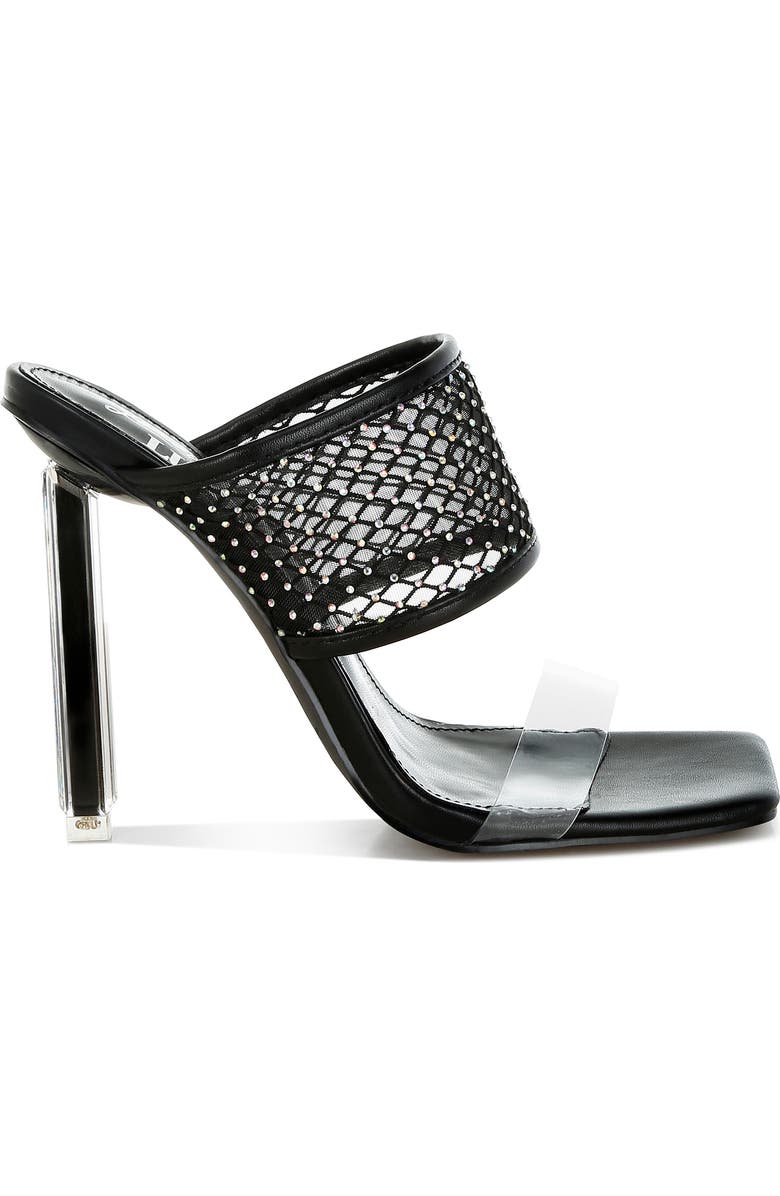 LONDON RAG Salween Clear Strap Stiletto Sandal, Alternate, color, Black