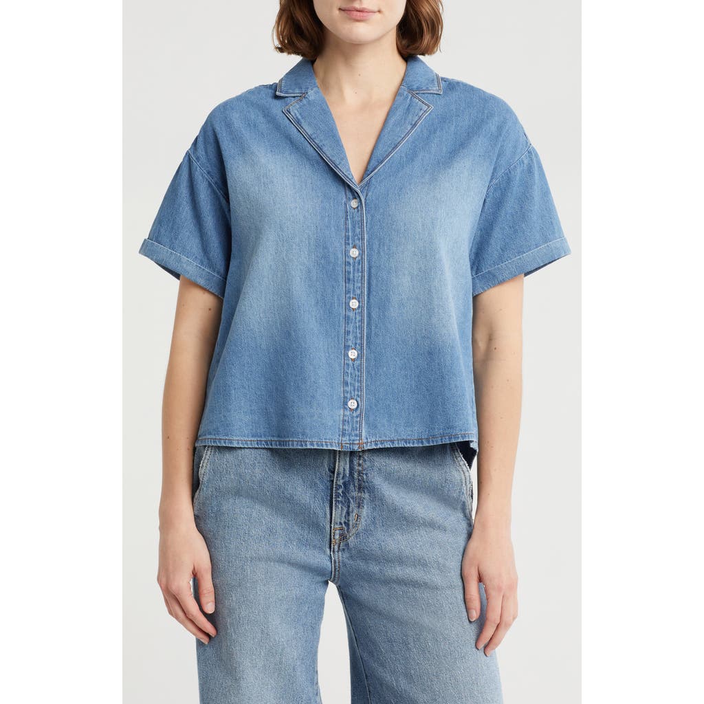Melrose And Market Short Sleeve Chambray Button-up Shirt