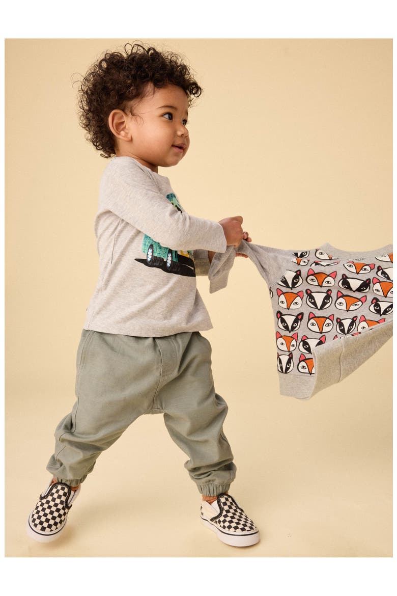 Badger & Fox Baby Popover, Alternate, color, Med Heather Grey