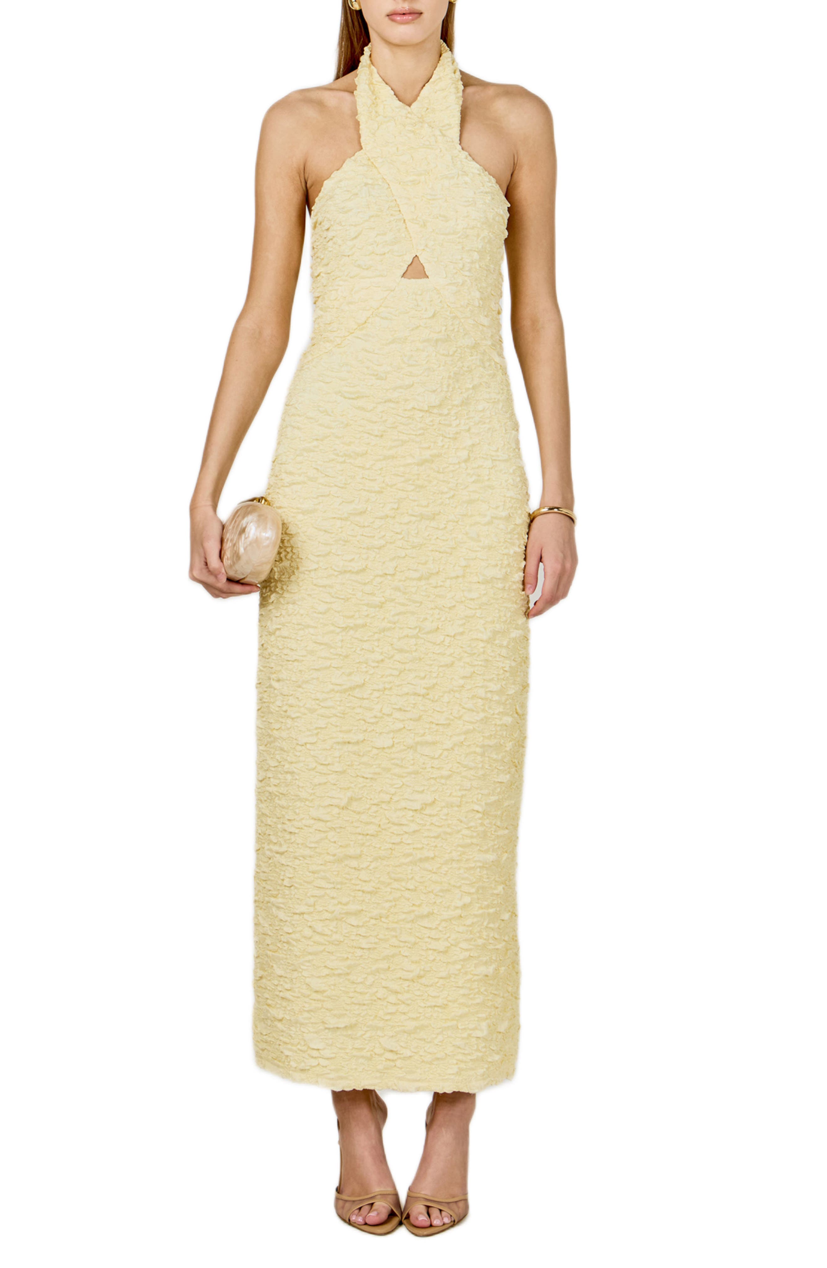 Crossover Neck Halter Dress