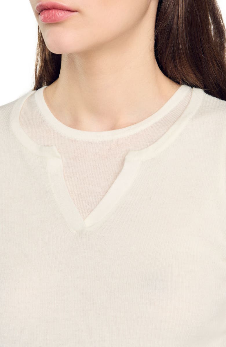 SANDRO Wool layered effect sweater, Alternate, color,