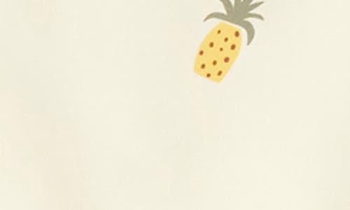 Shop Miles The Label Kids' Pineapple Print One-piece Rashguard Swimsuit In Beige