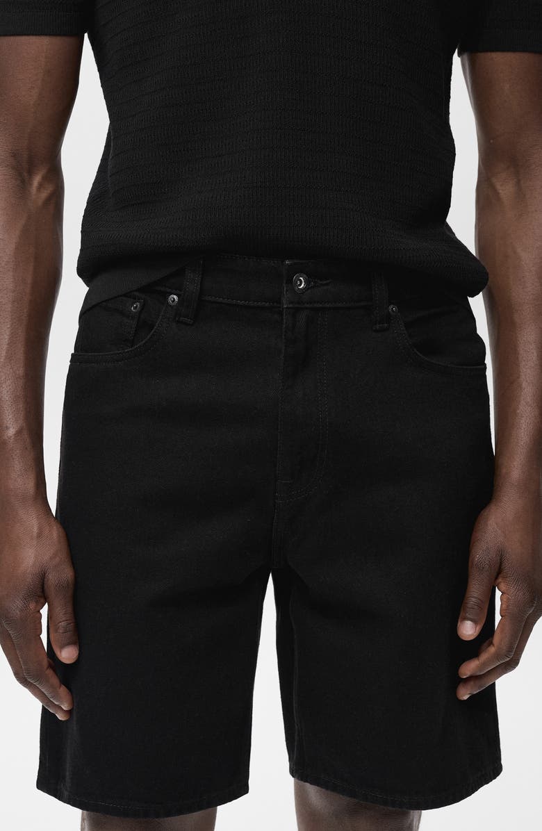 MANGO Regular Fit Denim Shorts, Alternate, color, Black Denim