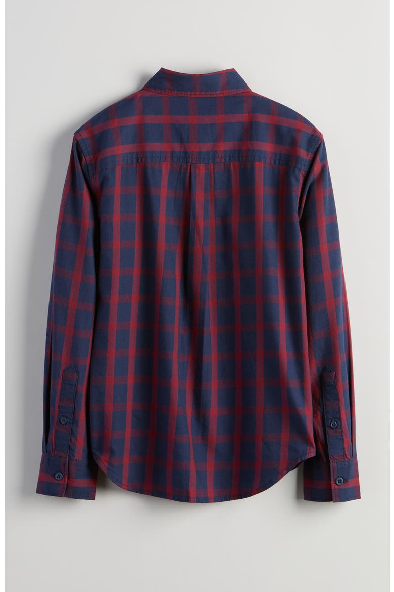 Kids' Plaid Button-Up Shirt, Alternate, color, NAVY PEACOAT CHILL PLAID