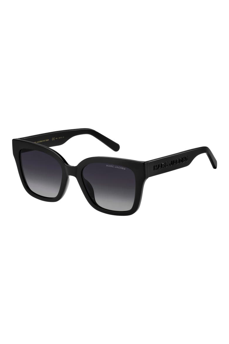 53mm Gradient Square Sunglasses, Alternate, color, BLACK GREY/ GRAY POLAR