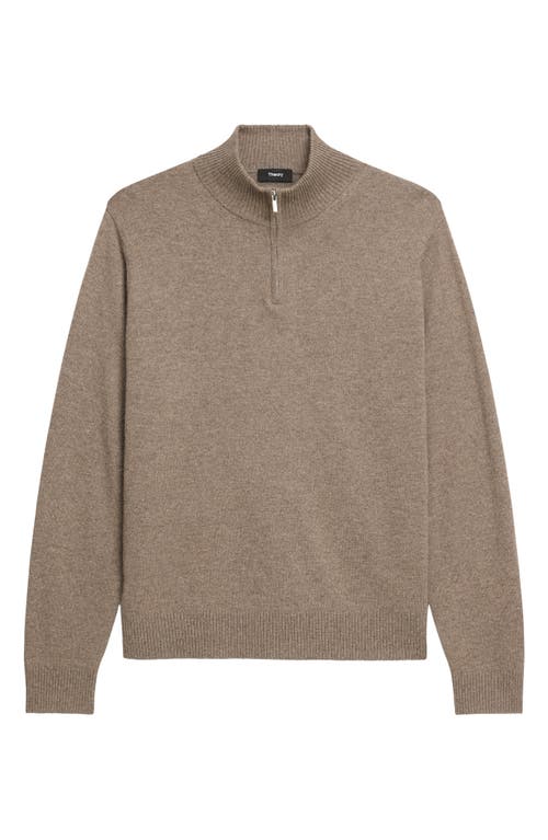 Theory Hilles Quarter Zip Cashmere Sweater In Nude
