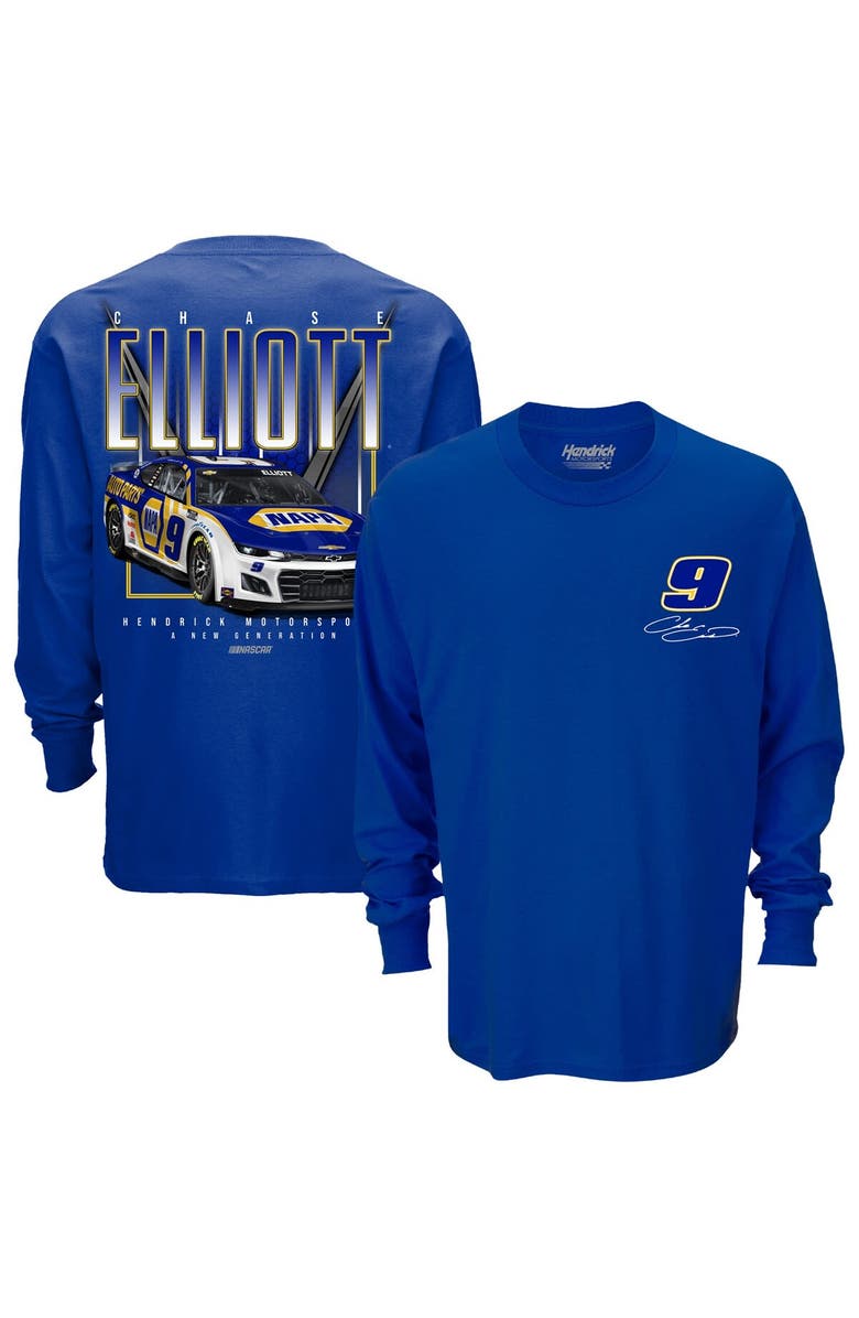 HENDRICK MOTORSPORTS TEAM COLLECTION Men's Hendrick Motorsports Team Collection Royal Chase Elliott NAPA Pit Road Long Sleeve T-Shirt, Main, color, 