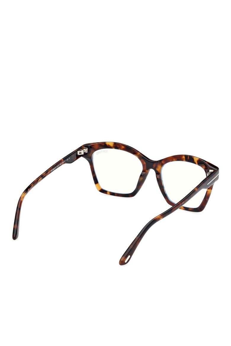 53mm Square Blue Light Blocking Optical Glasses, Alternate, color, VINTAGE HAVANA ECO / T LOGO