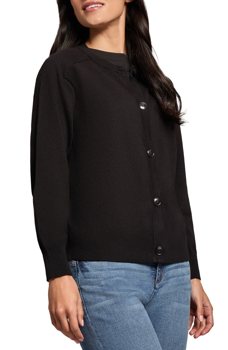 Jones New York Saddle Shoulder Cotton Blend Cardigan, Alternate, color, 