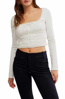 Free People Scarlet Smocked Crop Top