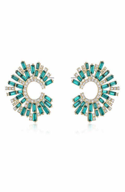 Crystal Frontal Hoop Earrings