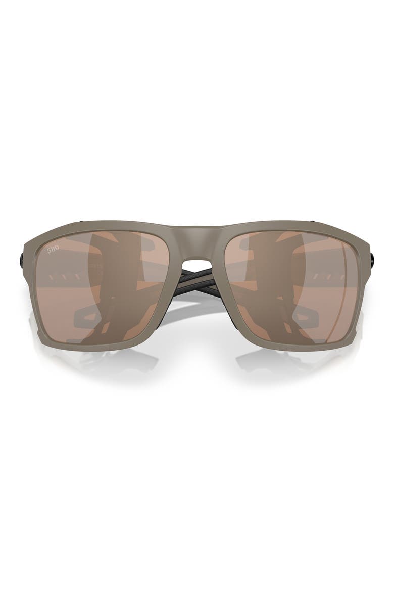 King Tide 8 60mm Polarized Rectangular Sunglasses, Alternate, color, SAND / COPPER SILVER 580G