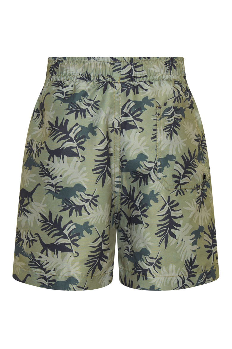 Kids' Dino Park UPF 50+ Swim Trunks, Alternate, color, GREEN
