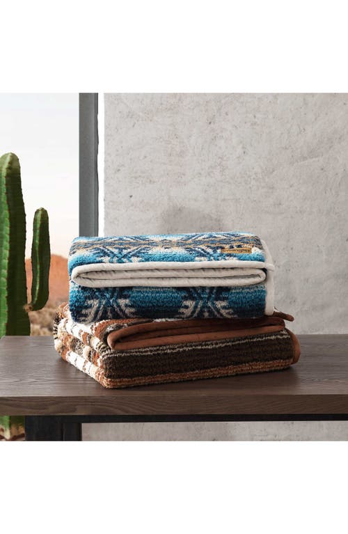 Wrangler Frontier Sherpa Reversible Throw Blanket In Dark Blue