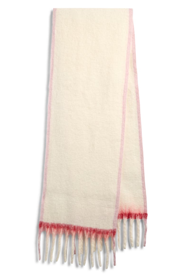 Brushed Fringe Scarf, Alternate, color, IVORY COMBO