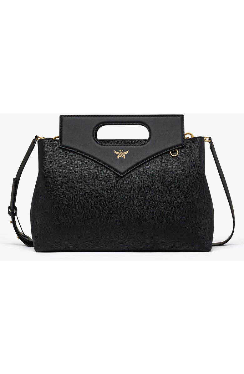 MCM Soft Diamond Shoulder Bag in Embossed Leather, Main, color,