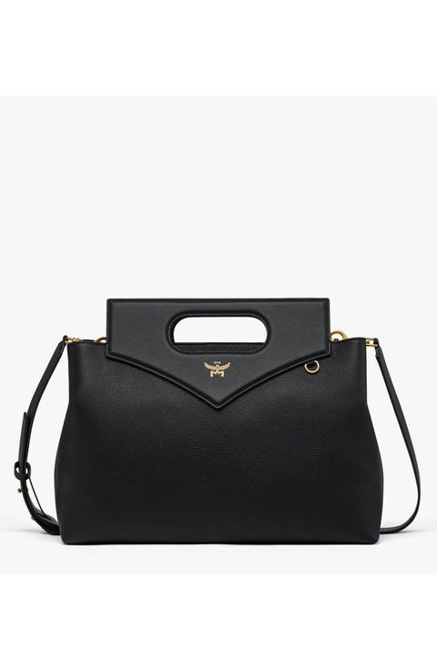 Soft Diamond Shoulder Bag in Embossed Leather