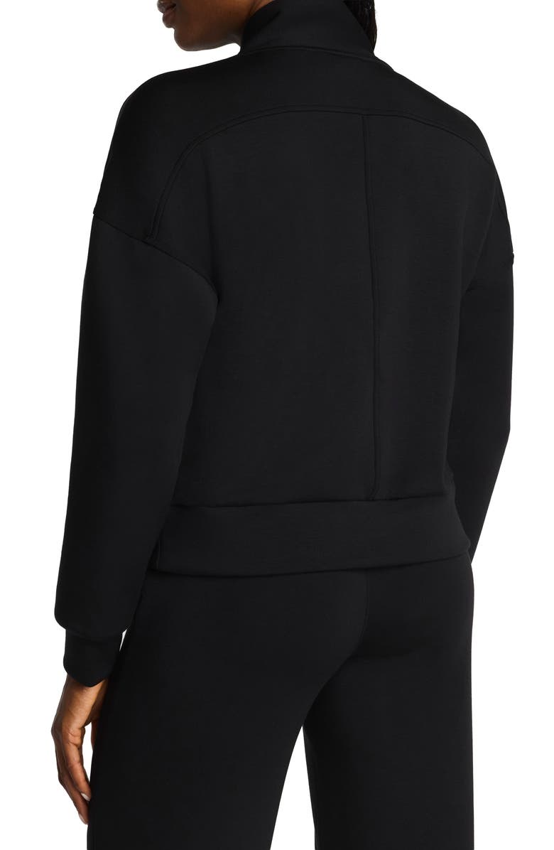 SPANX<sup>®</sup> AirEssentials Shawl Collar Quarter Zip Sweatshirt, Alternate, color, Very Black