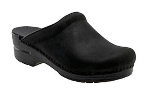 Dansko 'sonja' Oiled Leather Clog In Black