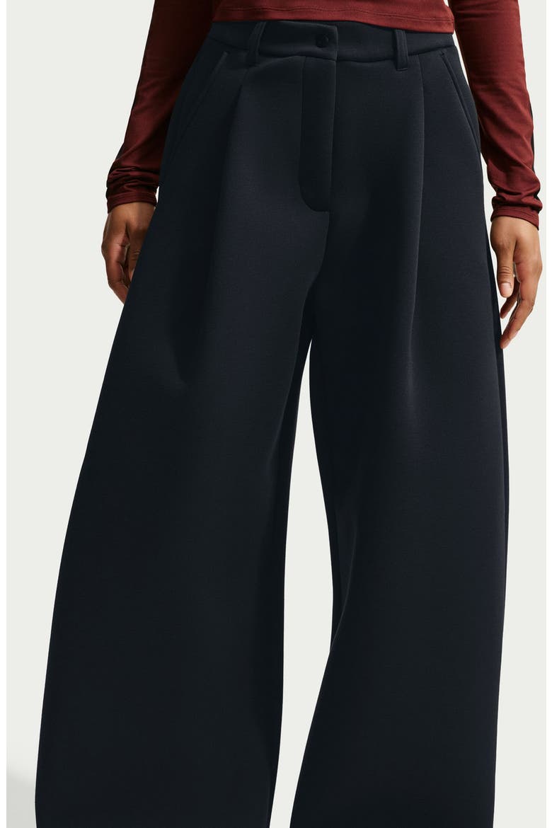 Article Fleece Mid Rise Wide Leg Pants, Alternate, color, 010 BLACK/BLACK