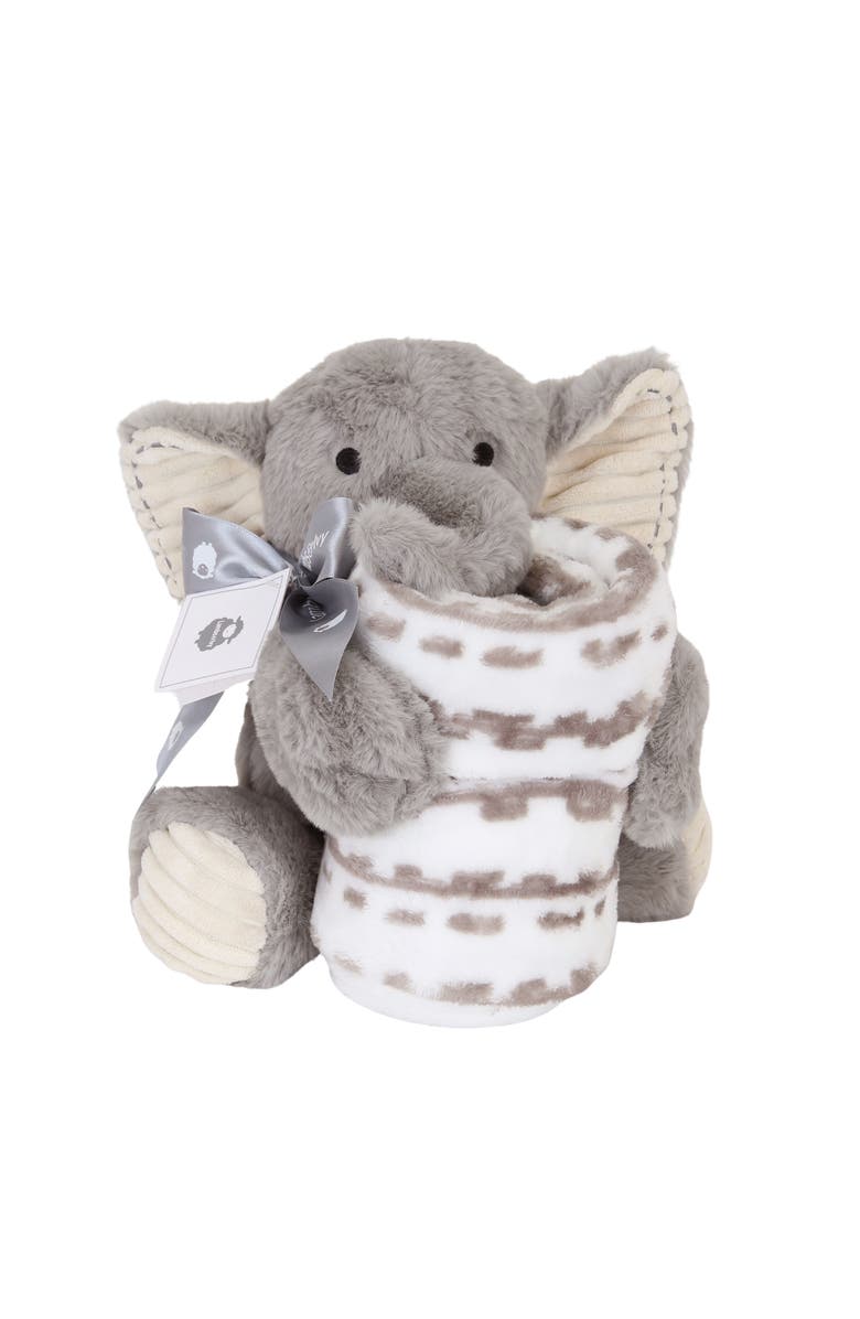 Lambs & Ivy Blanket & Plush Luxury Newborn Baby Gift Set - Elephant, Main, color, Gray