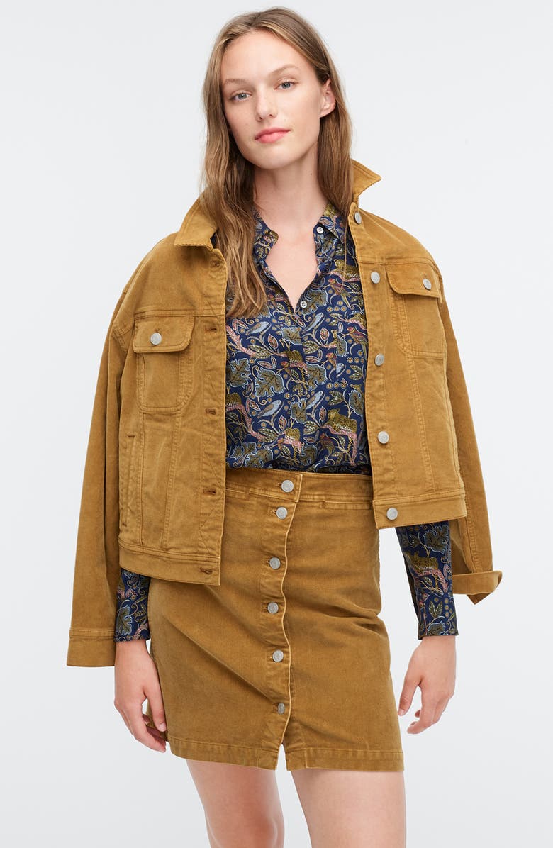 J.Crew Botanical Cheetah Print Button-Up Silk Shirt, Alternate, color, 