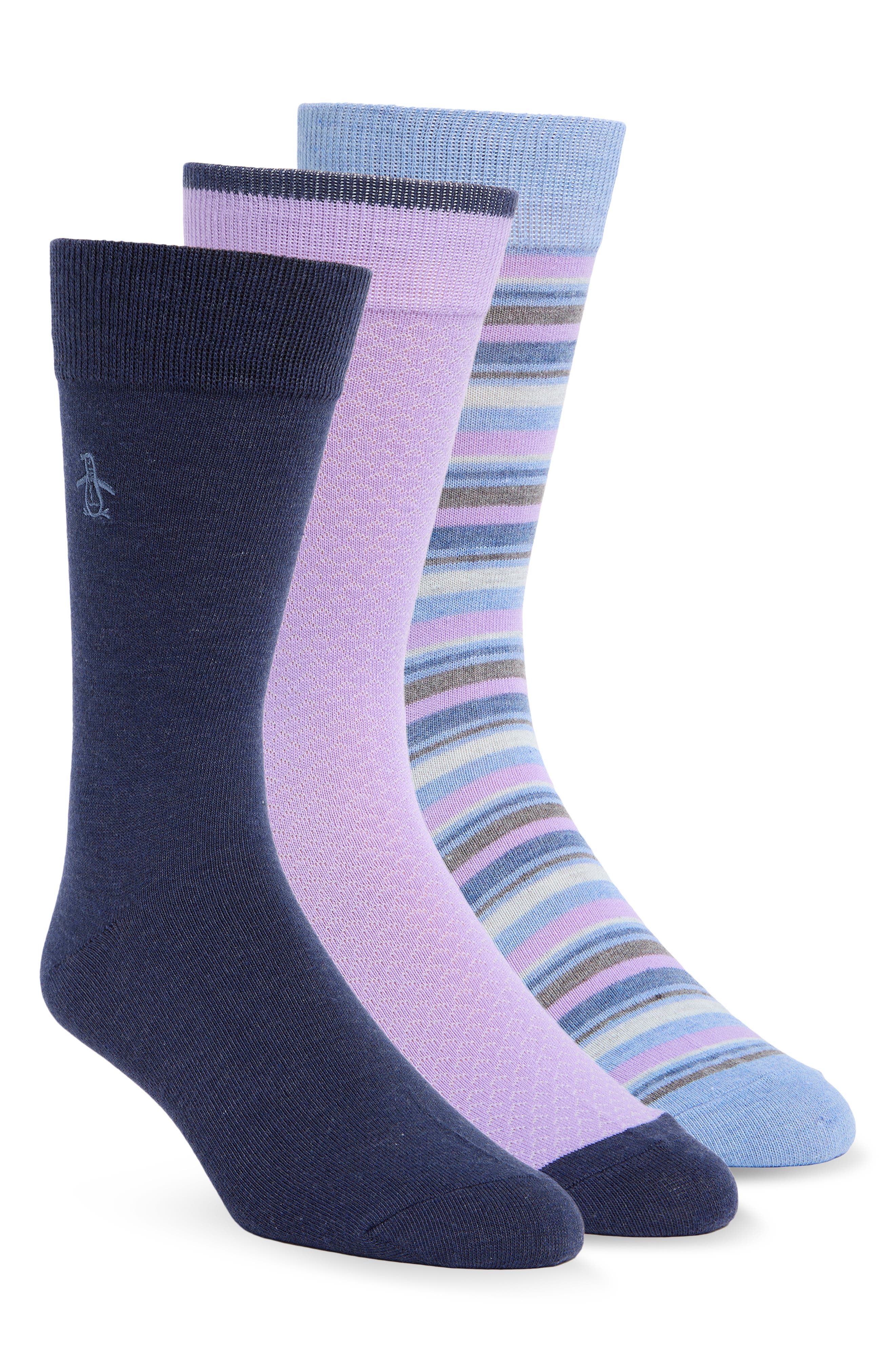 Original Penguin Wrigley Pack of 3 Assorted Crew Socks