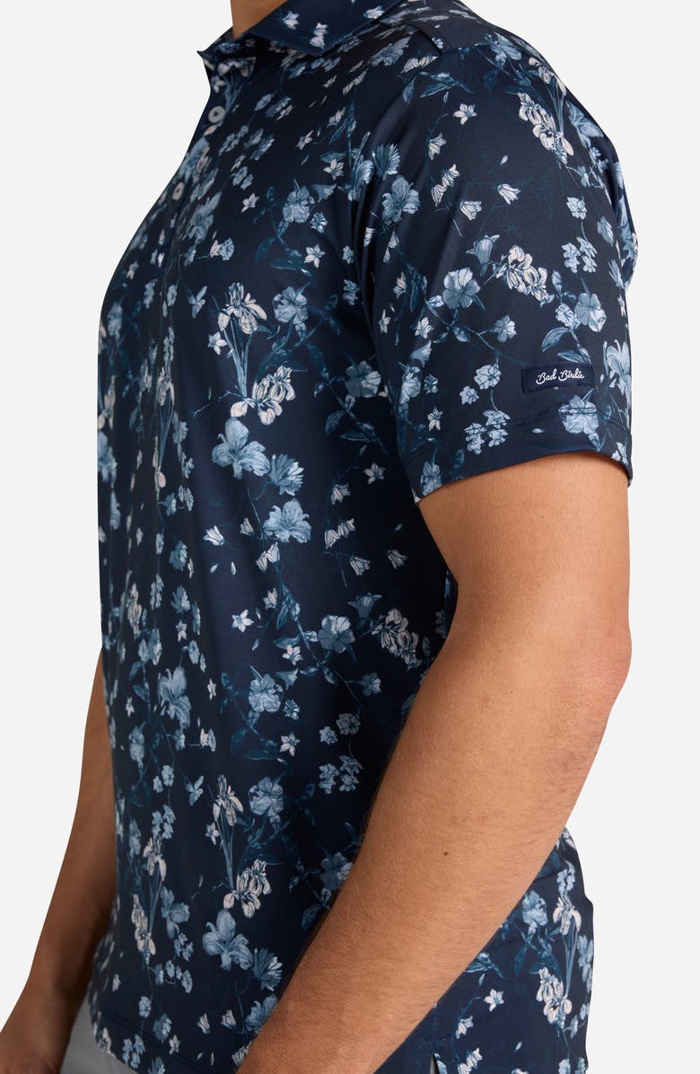 Bad Birdie Midnight Garden Floral Performance Golf Polo, Alternate, color, Midnight Garden