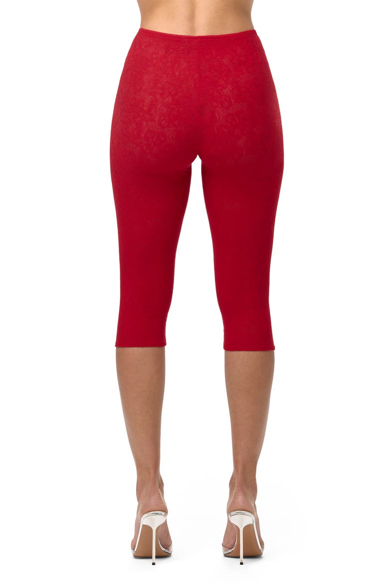 Lace Capri Leggings, Alternate, color, RUBY RED