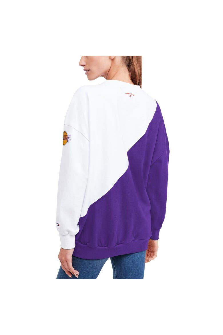 Women's Tommy Jeans Purple/White Los Angeles Lakers Ariel Pullover Sweatshirt, Alternate, color, Purple