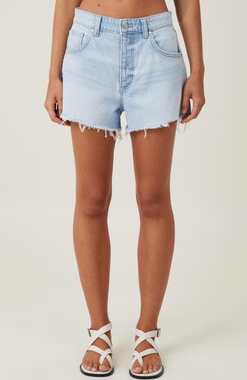 Cotton On Women's Original Cut Off Denim Short In Air Blue Rip