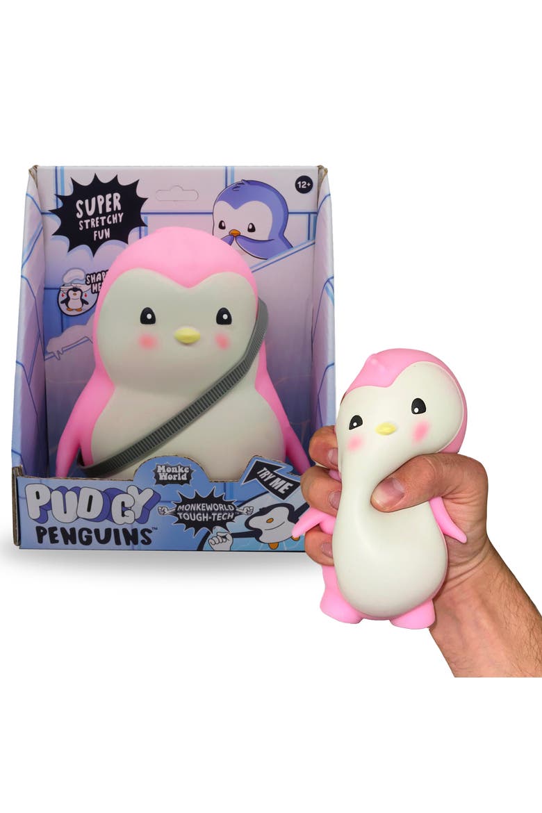 Monkeworld Pudgy Penguin Fidget Toy Pink, Plush, Stress Relief, Alternate, color, Pink