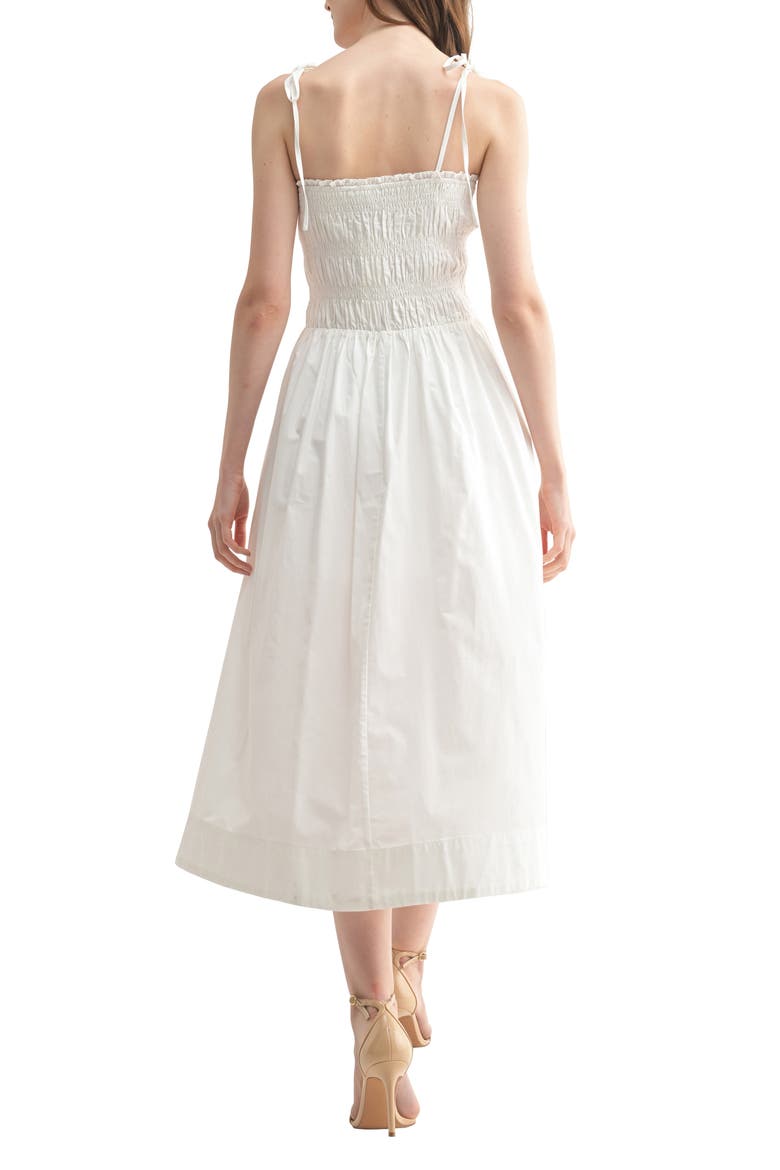 Smocked A-Line Dress, Alternate, color, WHITE