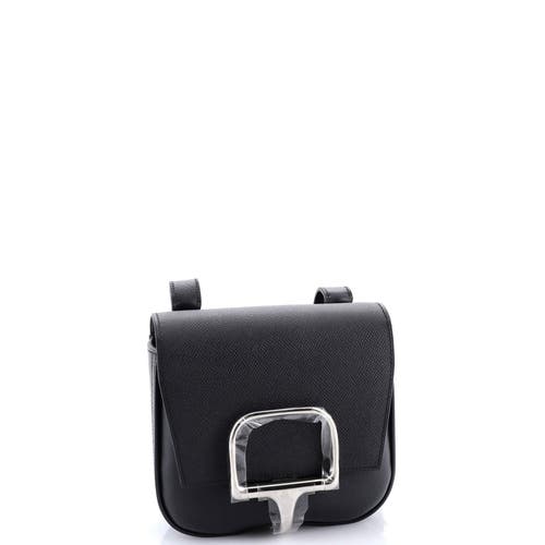 Pre-owned Hermes Hermes Della Cavalleria Shoulder Bag Epsom Mini In Black