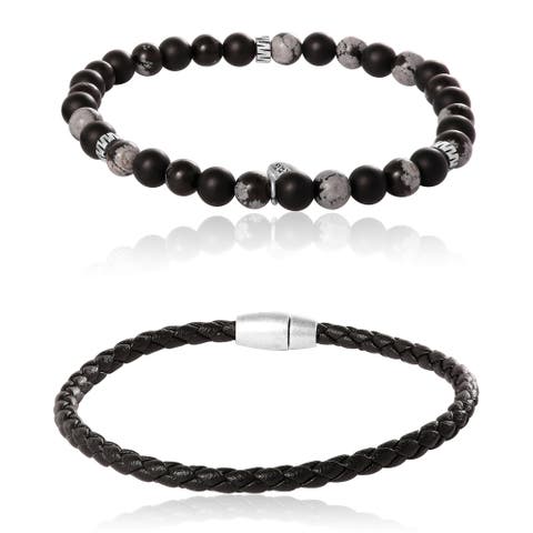 Stretch Bead & Magnetic Cord Bracelet Set - 2 Piece