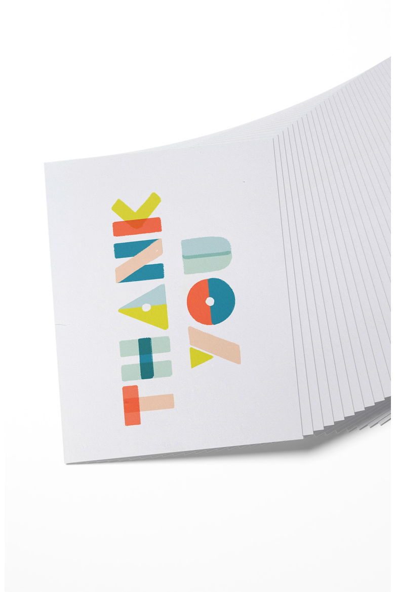 Thank You Shapes Boxed Set of 8 Cards, Alternate, color, Thank You Shapes