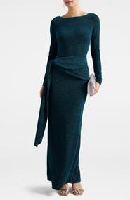 Ever New Eden Metallic Side Tie Gown