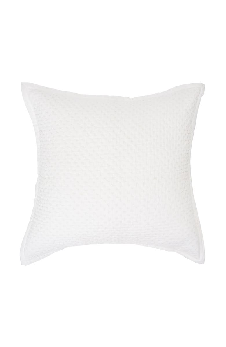 ELISABETH YORK 26" x 26" Mila Dove Cotton Euro Sham - Machine Washable, Main, color, White