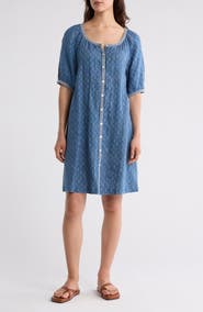 Faherty Carmel Linen Button-Up Minidress