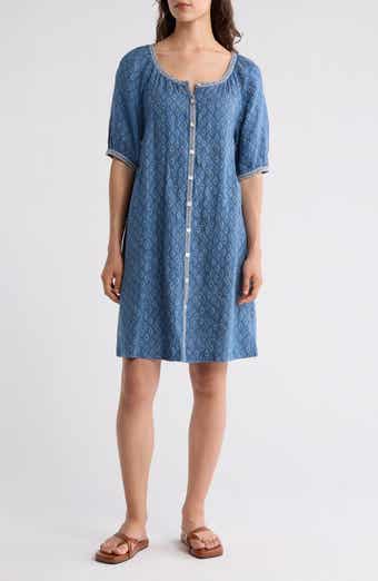 Faherty Carmel Linen Button-Up Minidress